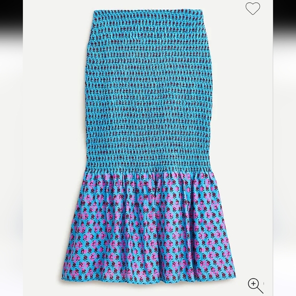 J.Crew Smocked Skirt in Layered Floral Block Print Size 4 - Picture 1 of 9